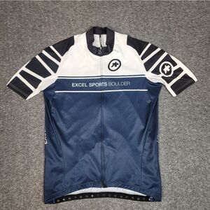 Assos Excel Sports Boulder Cycling Jersey XL Switzerland Full Zip Pro Team Rare